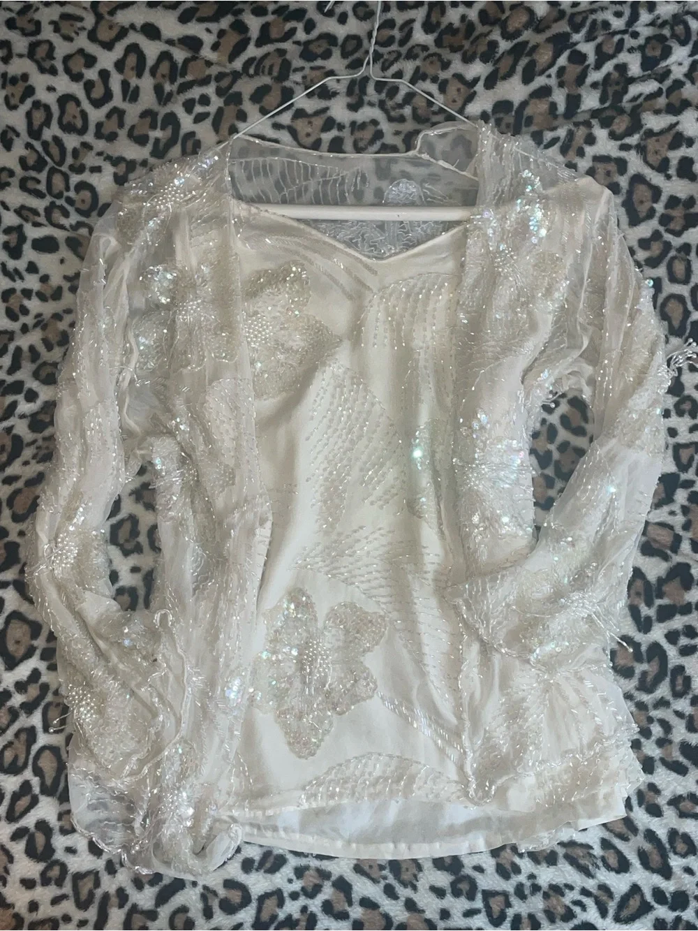 ♡ Two-Piece Sequin Top & Cardigan - Picture 2 of 6
